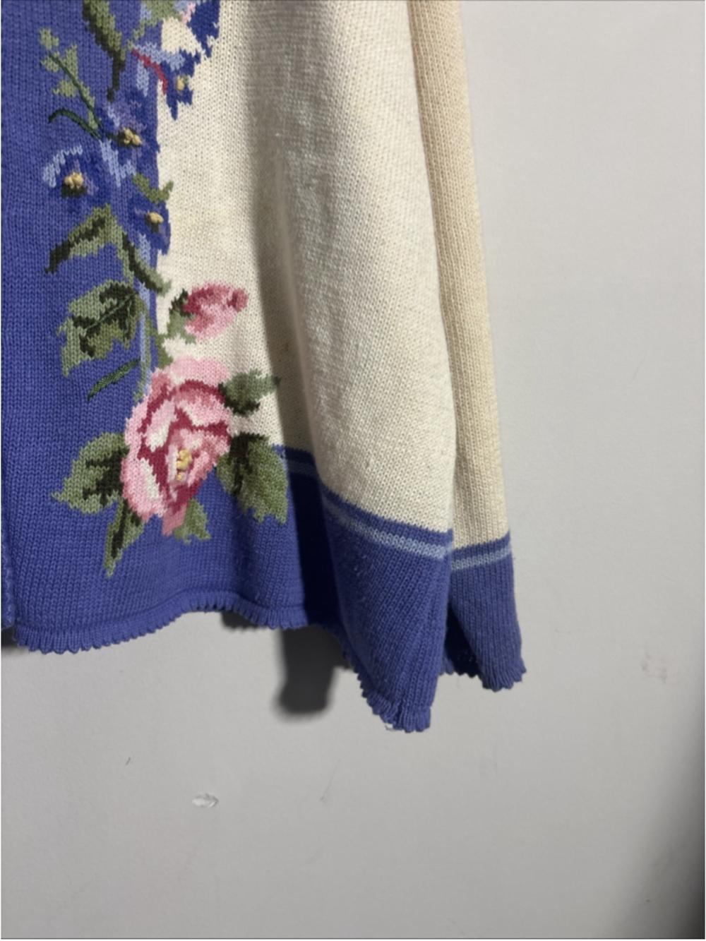 VTG WOMEN’S SUSAN BRISTOL TRADITIONS HAND KNIT SWEATER CARDIGAN SIZE 3W CREAM - Picture 4 of 11